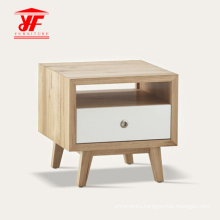 Bedside Clear Nightstand Side Table Wooden With Drawers